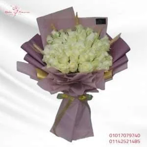Precious white flowers in cashmere wrap - Code 46
