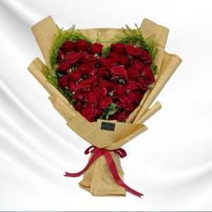 very romantic red rose bouquet