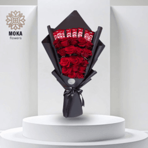 (a31)red roses with chocolate
