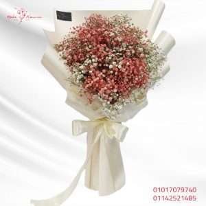 Pinky baby flowers bouquet in off white wrap - Code 42