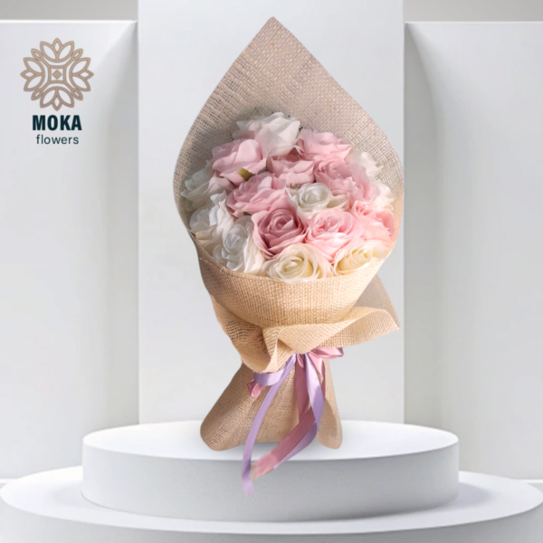 Artificial pink bouquet - Image 5